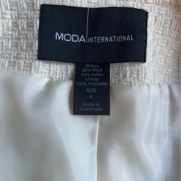 MODA International Women's Coat Winter White Size 6 - Picture 11 of 17